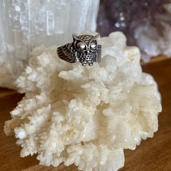 925 Sterling Silver Owl Ring - Picture 5 of 6